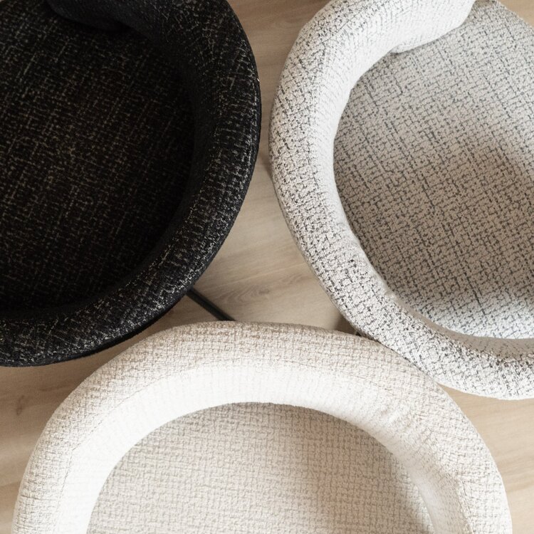 Draaifauteuil Gino gemêleerde stof zwart