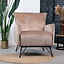 Velvet fauteuil Mika taupe