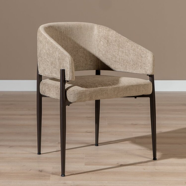 Velvet eetkamerstoel Bret taupe