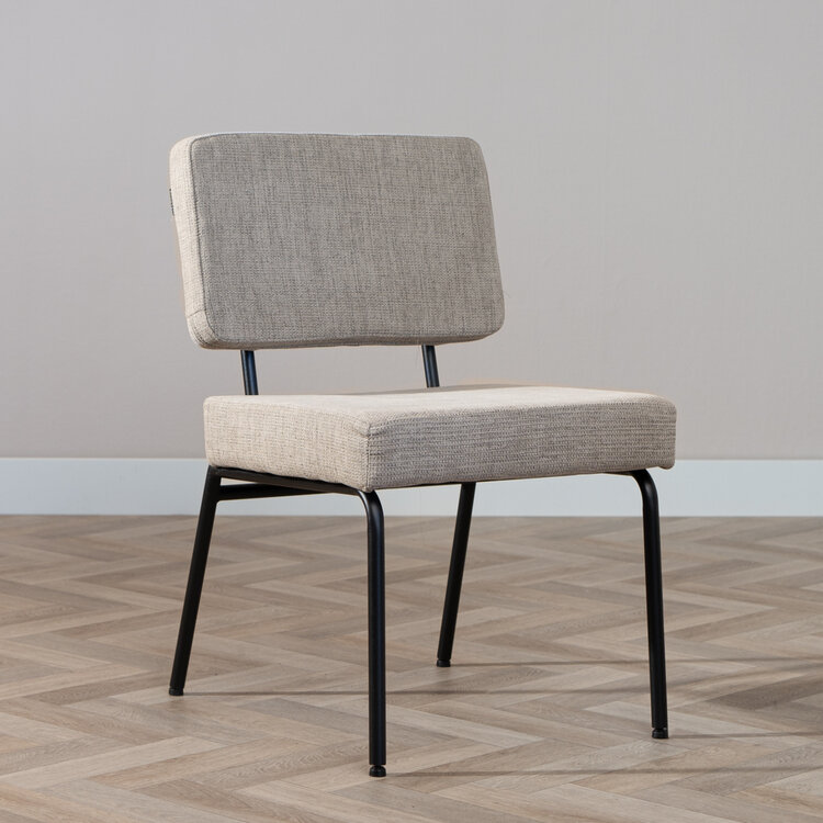 Scandinavische eetkamerstoel Espen taupe gerecyclede stof