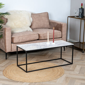 Salontafel marmer Roxy 94 x 38 cm wit