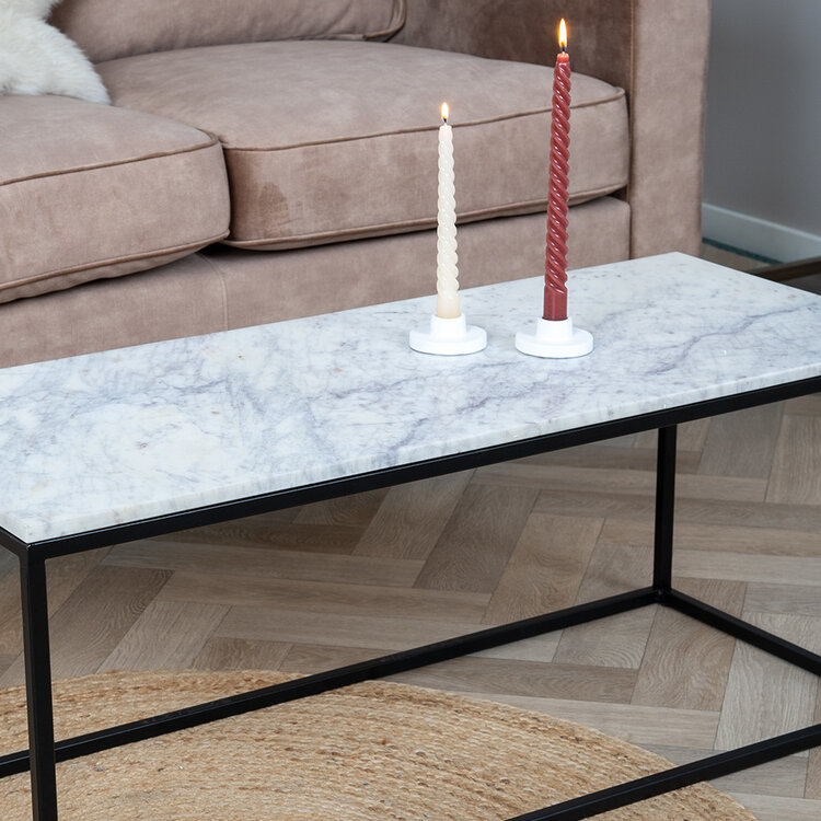 Salontafel marmer Roxy 94 x 38 cm wit
