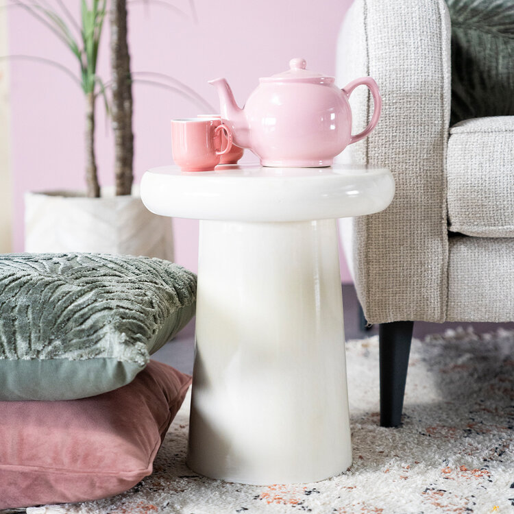 Design bijzettafel Mush keramiek wit