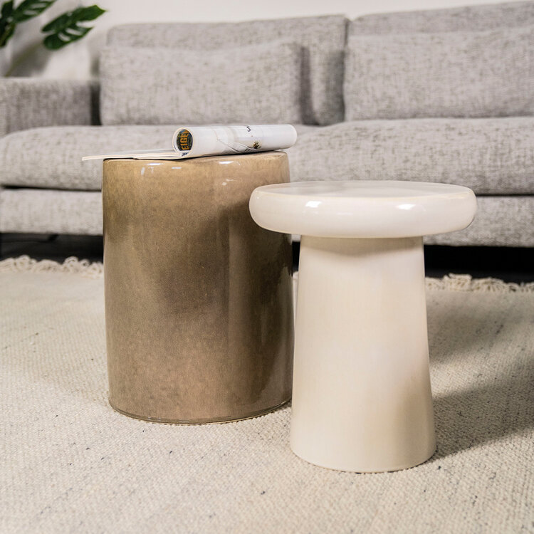 Design bijzettafel Roem keramiek taupe