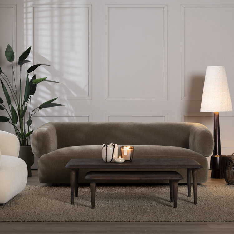 3-zitsbank Palermo velvet bruin