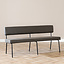 Industriële eetkamerbank Espen antraciet eco-leer 160 cm