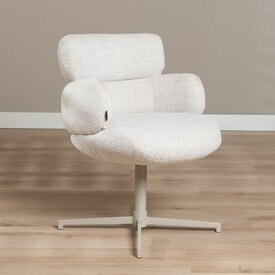 Eetkamerstoel Coco gemêleerde stof beige