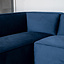 Velvet hoekbank Memphis blauw links