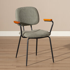 Scandinavische eetkamerstoel Oskar groen gerecyclede stof