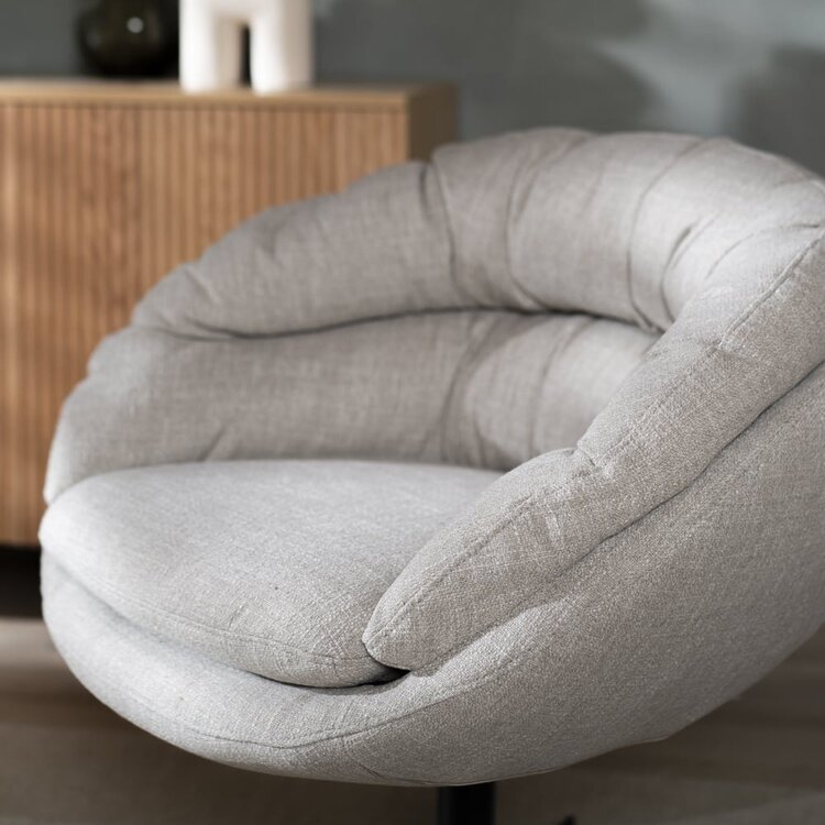 Draaifauteuil Porto linnen taupe