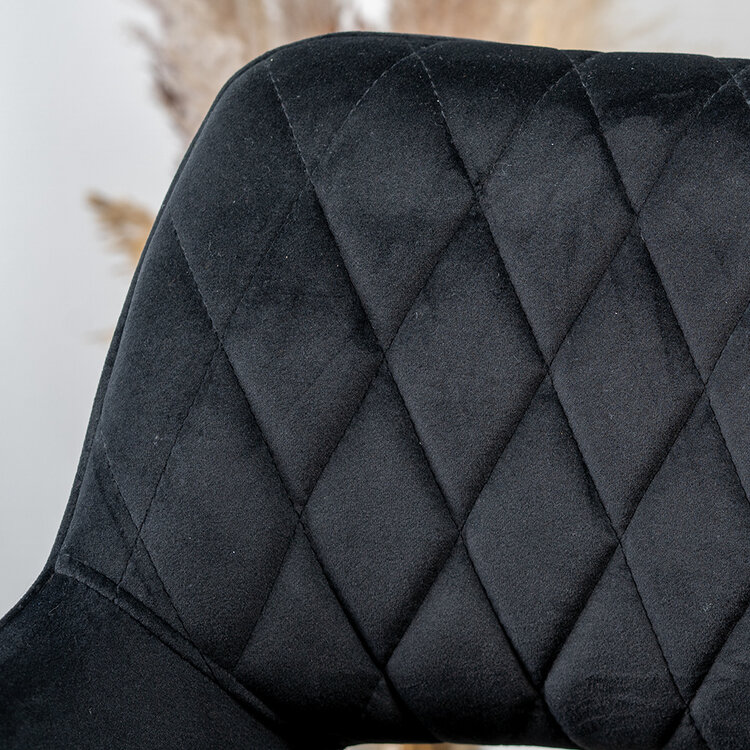 Velvet eetkamerstoel Mika zwart