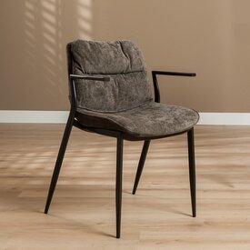 Velvet eetkamerstoel Trevi bruin