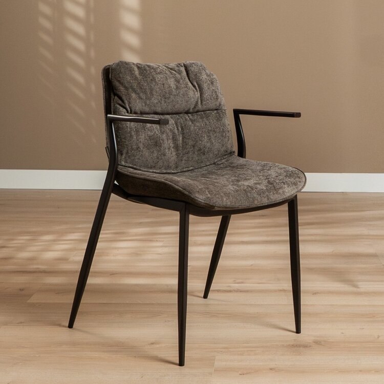 Velvet eetkamerstoel Trevi bruin