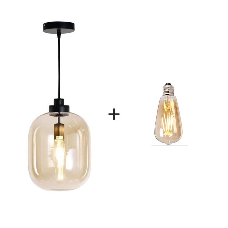 Hanglamp Amber 30 cm 1-lichts glas met 1 LED lichtbron