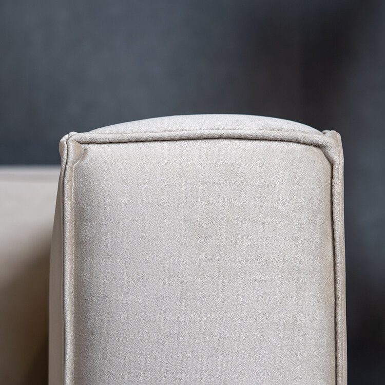 Velvet bank 3-zits en hocker Memphis beige