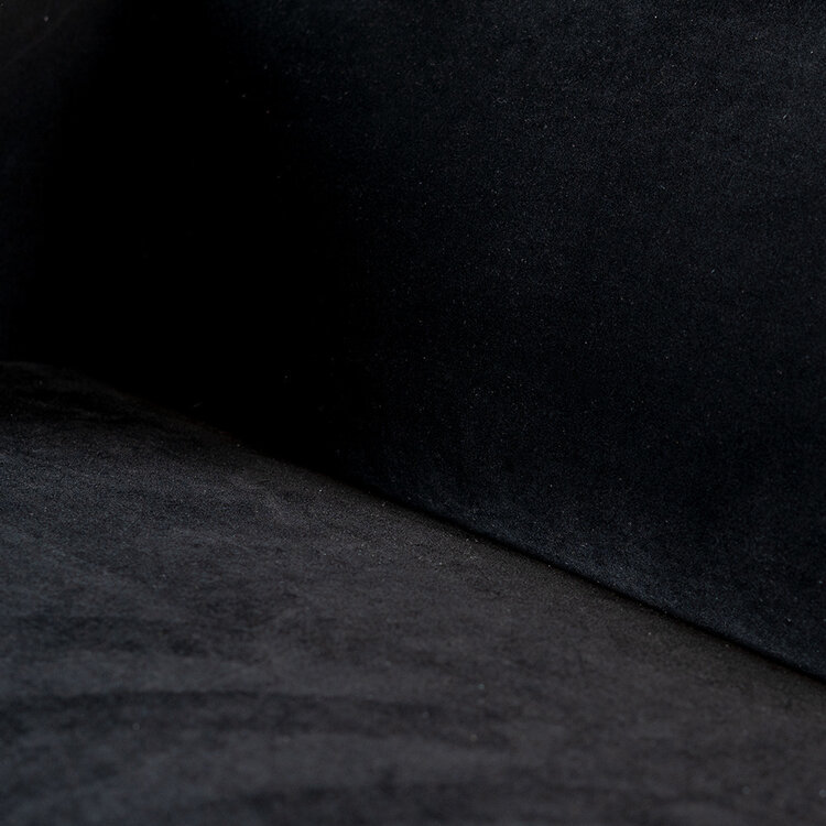 Velvet bank 3-zits en hocker Memphis zwart