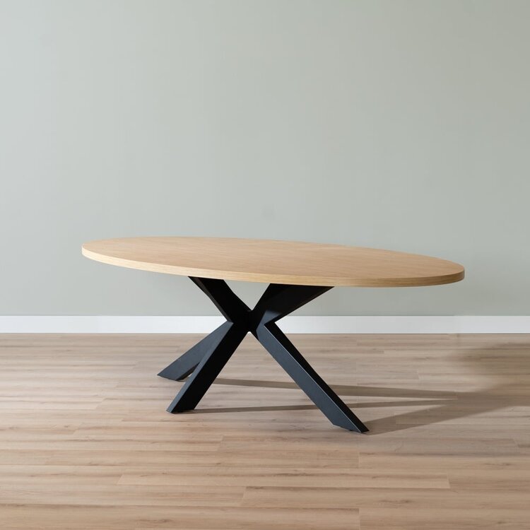 Eettafel Carl melamine eiken ovaal 270 x 130 cm