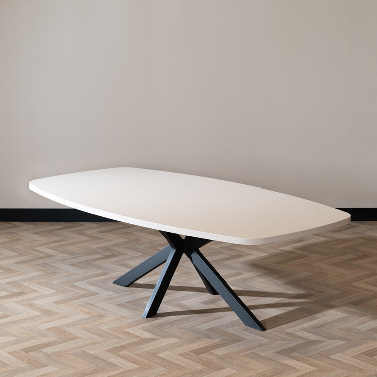 Eettafel Carl melamine beige deens ovaal 240 x 120 cm