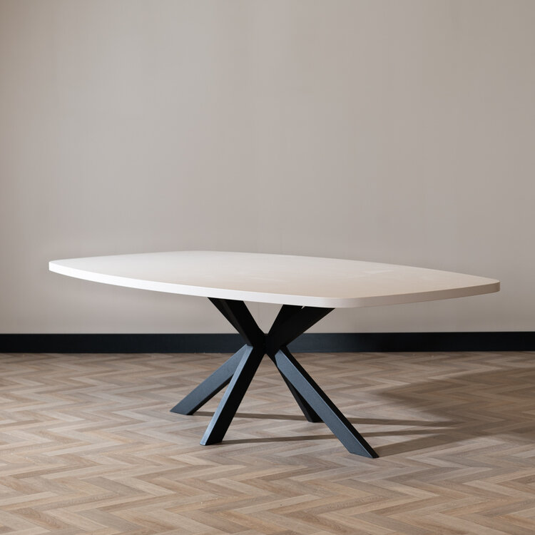 Eettafel Carl melamine beige deens ovaal 240 x 120 cm