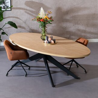 Eettafel Dio ovaal melamine eiken 270 x 130 cm