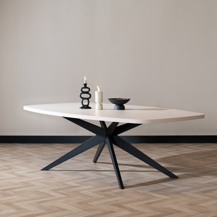 Eettafel Dio melamine beige deens ovaal 240 x 120 cm