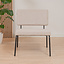 Scandinavische fauteuil en hocker Espen beige gerecyclede stof