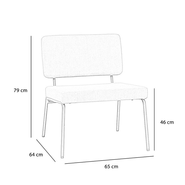 Velvet fauteuil en hocker Espen zwart