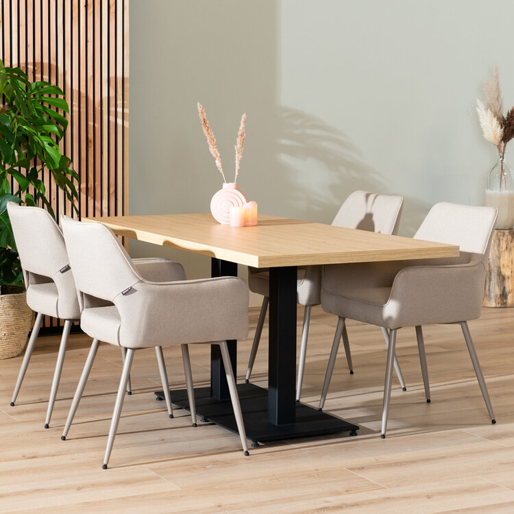 Eettafel Nils melamine eiken 160 x 80 cm