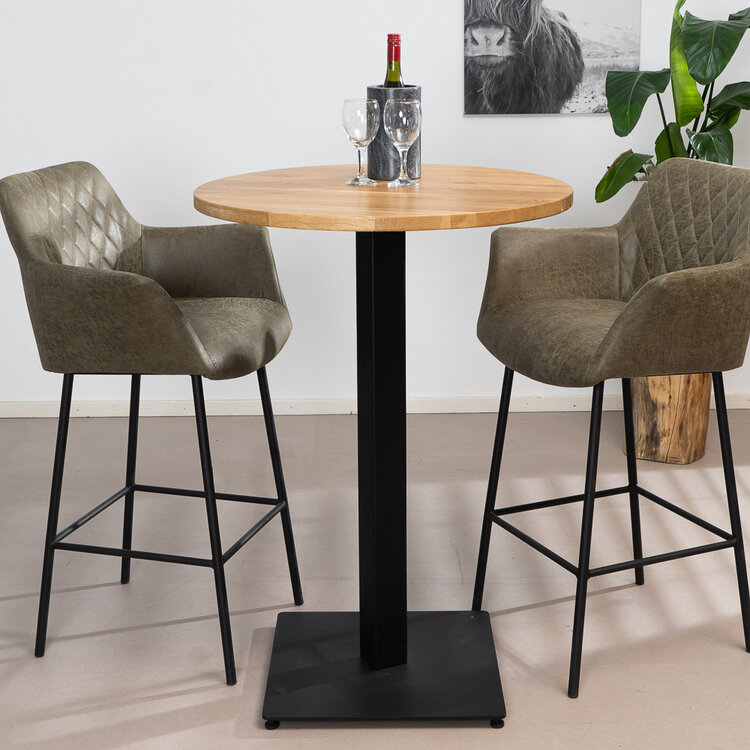 Bartafel Sven eikenhout Ø80 x 108 cm