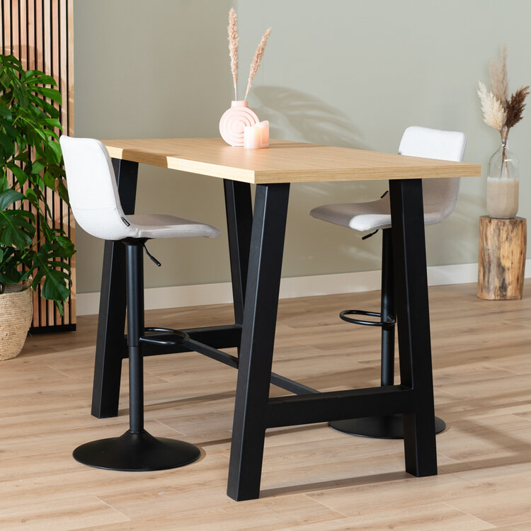 Bartafel Disa melamine eiken 160 x 80 x 106 cm