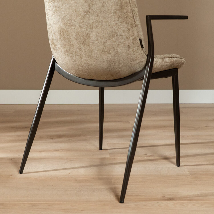 Velvet eetkamerstoel Trevi taupe