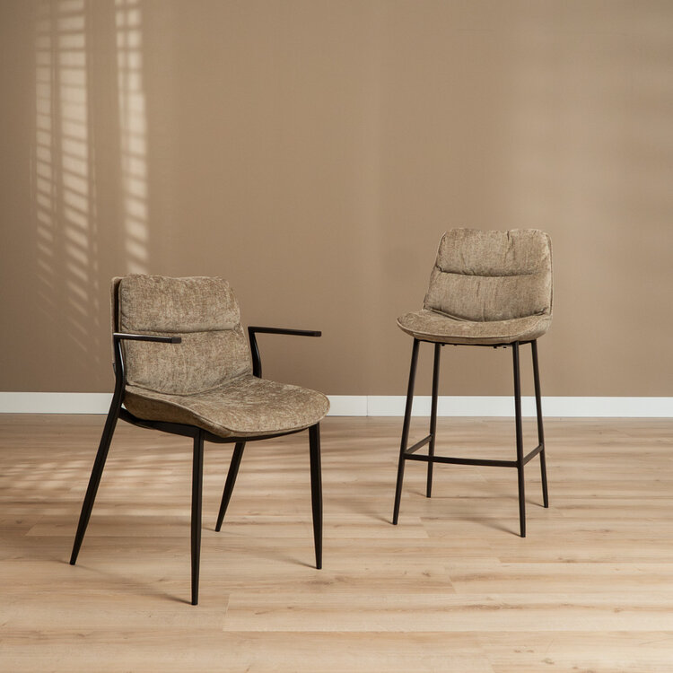 Velvet eetkamerstoel Trevi taupe