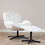 Draaifauteuil met hocker Santa linnen off white