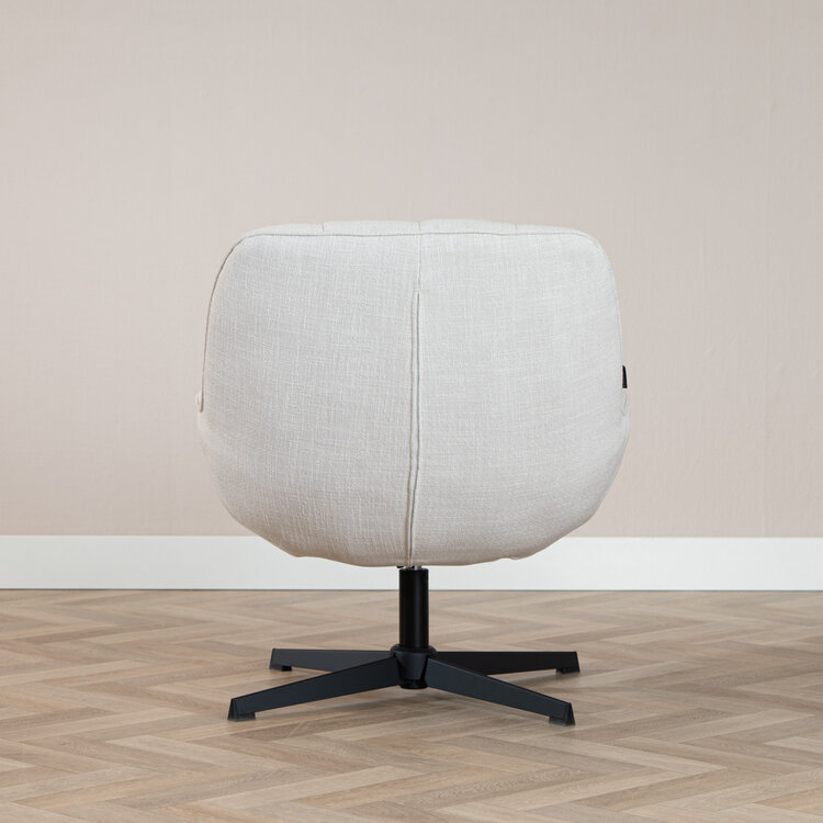 Draaifauteuil met hocker Santa linnen off white