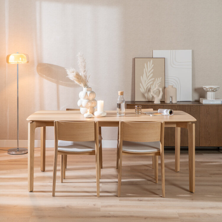 Scandinavische eettafel Cala naturel eiken 180 x 90 cm