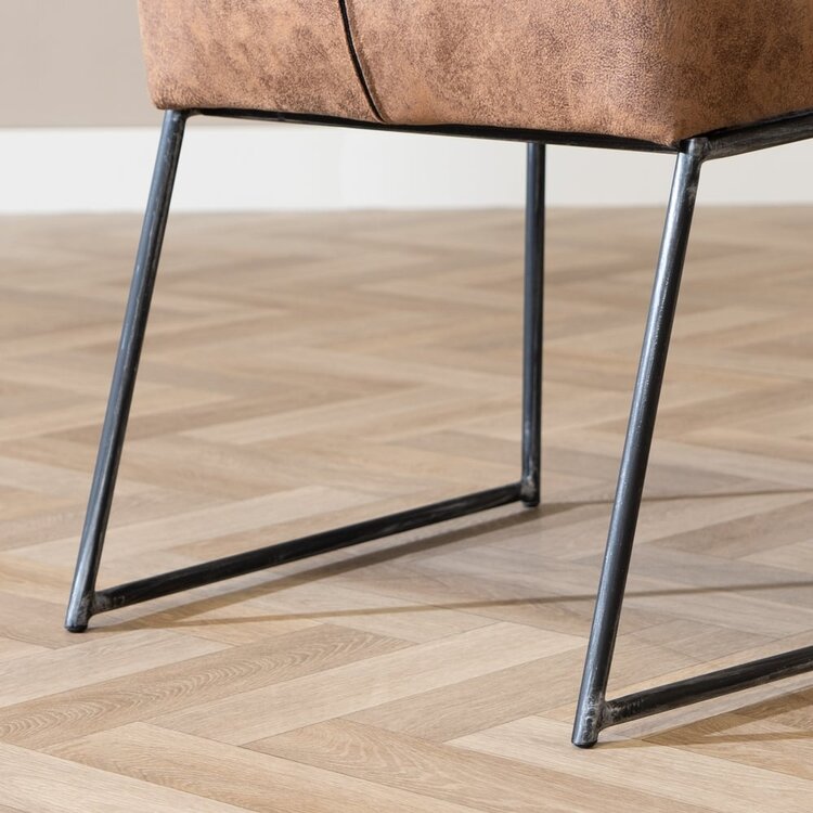 Industriële eetkamerstoel Abel cognac