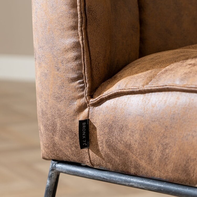 Industriële eetkamerstoel Abel cognac