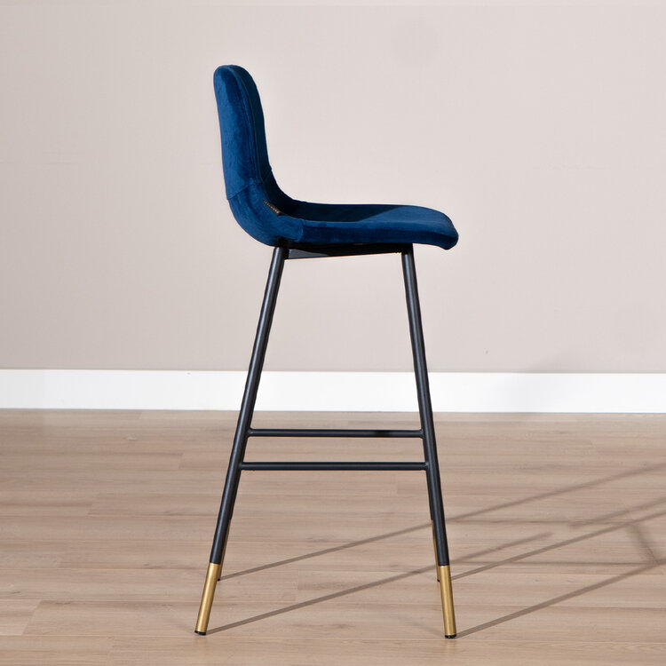 Velvet barkruk Mikky blauw 65-78 cm