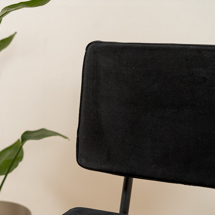 Velvet barkruk Espen zwart 64-77 cm