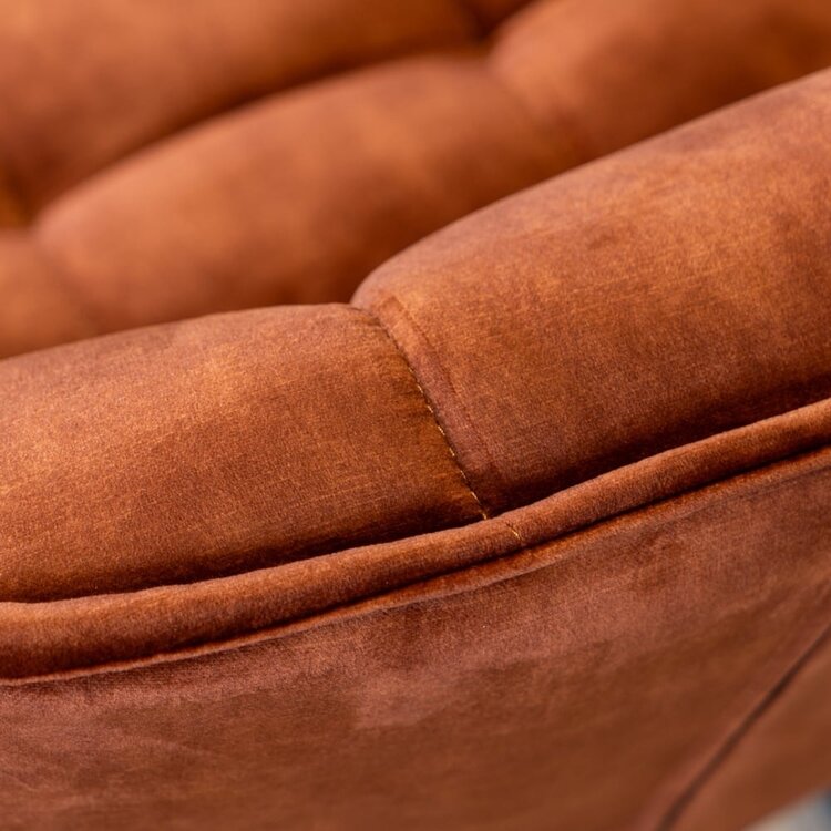 Velvet barkruk Janna koper 70 cm