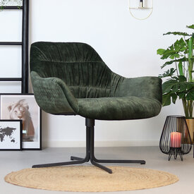 Velvet fauteuil Lizzy donkergroen