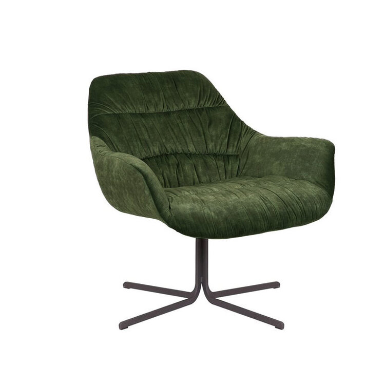 Velvet fauteuil Lizzy draaibaar donkergroen