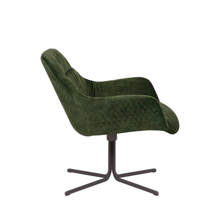 Velvet fauteuil Lizzy draaibaar donkergroen