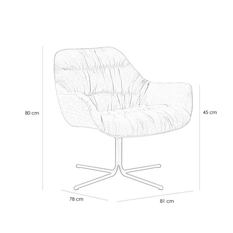 Velvet fauteuil Lizzy draaibaar donkergroen