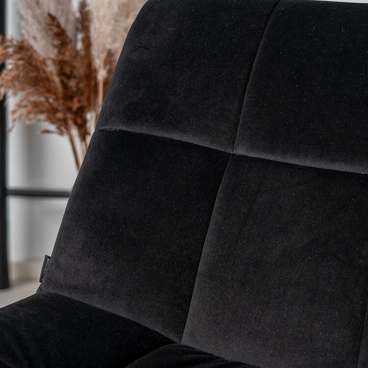 Velvet fauteuil Eevi zwart