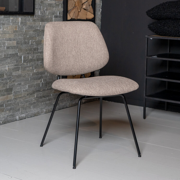 Bouclé eetkamerstoel Gera beige