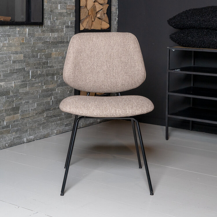 Bouclé eetkamerstoel Gera beige