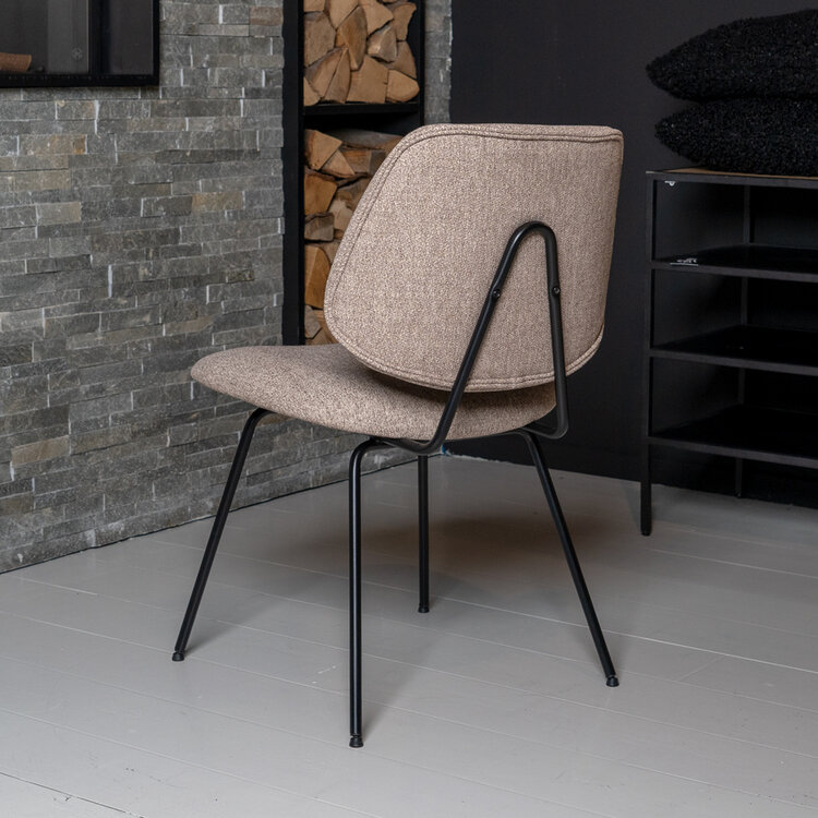 Bouclé eetkamerstoel Gera beige