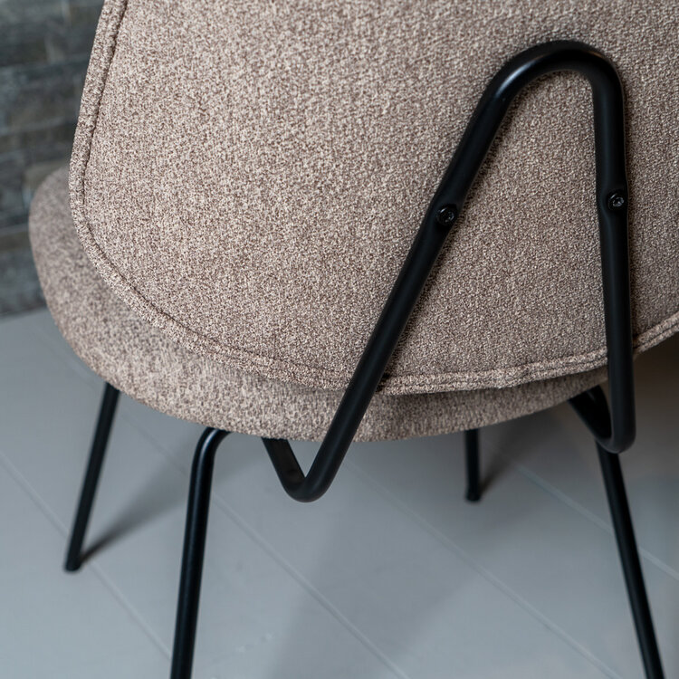 Bouclé eetkamerstoel Gera beige