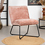Scandinavische fauteuil Sophie chenille stof roze gemêleerd